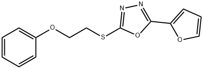 2-(2-FURYL)-5-[(2-PHENOXYETHYL)SULFANYL]-1,3,4-OXADIAZOLE Struktur