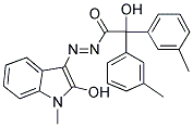 (E)-2-HYDROXY-1-((2-HYDROXY-1-METHYL-1H-INDOL-3-YL)DIAZENYL)-2,2-DIM-TOLYLETHANONE Struktur