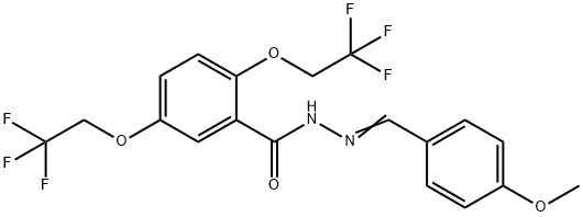 N'-[(Z)-(4-METHOXYPHENYL)METHYLIDENE]-2,5-BIS(2,2,2-TRIFLUOROETHOXY)BENZENECARBOHYDRAZIDE Struktur