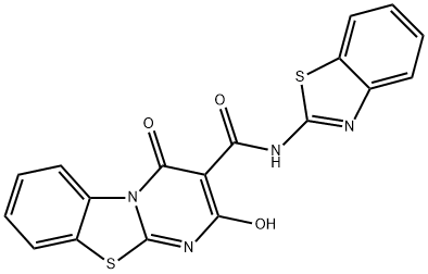 N-(1,3-BENZOTHIAZOL-2-YL)-2-HYDROXY-4-OXO-4H-PYRIMIDO[2,1-B][1,3]BENZOTHIAZOLE-3-CARBOXAMIDE Struktur