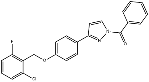 (3-(4-[(2-CHLORO-6-FLUOROBENZYL)OXY]PHENYL)-1H-PYRAZOL-1-YL)(PHENYL)METHANONE Struktur