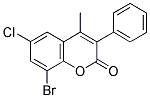 8-BROMO-6-CHLORO-4-METHYL-3-PHENYLCOUMARIN Struktur