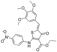 (Z)-ETHYL 2-(4-NITROPHENYLAMINO)-4-OXO-5-(3,4,5-TRIMETHOXYBENZYLIDENE)-4,5-DIHYDROTHIOPHENE-3-CARBOXYLATE Struktur