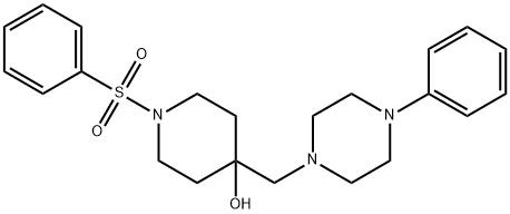 4-[(4-PHENYLPIPERAZINO)METHYL]-1-(PHENYLSULFONYL)-4-PIPERIDINOL Struktur