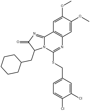 3-(CYCLOHEXYLMETHYL)-5-[(3,4-DICHLOROBENZYL)SULFANYL]-8,9-DIMETHOXYIMIDAZO[1,2-C]QUINAZOLIN-2(3H)-ONE Struktur