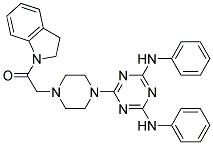 2-(4-(4,6-BIS(PHENYLAMINO)-1,3,5-TRIAZIN-2-YL)PIPERAZIN-1-YL)-1-(INDOLIN-1-YL)ETHANONE