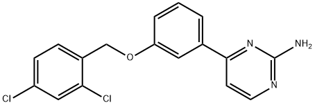 4-(3-[(2,4-DICHLOROBENZYL)OXY]PHENYL)-2-PYRIMIDINAMINE Struktur