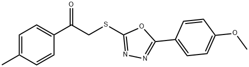 2-([5-(4-METHOXYPHENYL)-1,3,4-OXADIAZOL-2-YL]SULFANYL)-1-(4-METHYLPHENYL)-1-ETHANONE Struktur