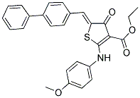 (Z)-ETHYL 5-(BIPHENYL-4-YLMETHYLENE)-2-(4-METHOXYPHENYLAMINO)-4-OXO-4,5-DIHYDROTHIOPHENE-3-CARBOXYLATE Struktur