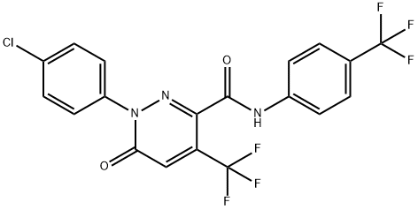 1-(4-CHLOROPHENYL)-6-OXO-4-(TRIFLUOROMETHYL)-N-[4-(TRIFLUOROMETHYL)PHENYL]-1,6-DIHYDRO-3-PYRIDAZINECARBOXAMIDE Struktur