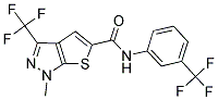 1-METHYL-3-(TRIFLUOROMETHYL)-N-[3-(TRIFLUOROMETHYL)PHENYL]-1H-THIENO[2,3-C]PYRAZOLE-5-CARBOXAMIDE Struktur