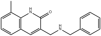 3-(BENZYLAMINO-METHYL)-8-METHYL-1H-QUINOLIN-2-ONE Struktur