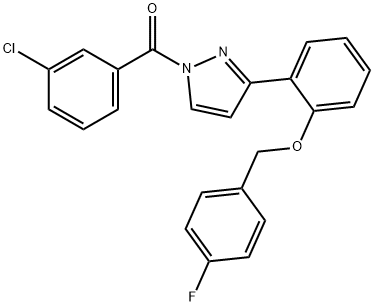 (3-CHLOROPHENYL)(3-(2-[(4-FLUOROBENZYL)OXY]PHENYL)-1H-PYRAZOL-1-YL)METHANONE Struktur