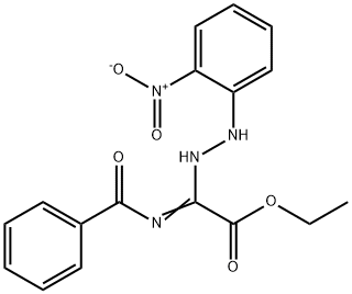 ETHYL 2-(BENZOYLAMINO)-2-[(E)-2-(2-NITROPHENYL)HYDRAZONO]ACETATE Struktur