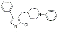 1-[(5-CHLORO-1-METHYL-3-PHENYL-1H-PYRAZOL-4-YL)METHYL]-4-PHENYLPIPERAZINE Struktur