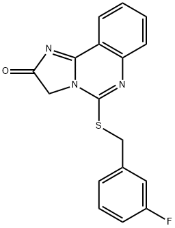 5-[(3-FLUOROBENZYL)SULFANYL]IMIDAZO[1,2-C]QUINAZOLIN-2(3H)-ONE Struktur