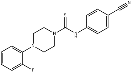 4-(((4-(2-FLUOROPHENYL)PIPERAZINYL)THIOXOMETHYL)AMINO)BENZENECARBONITRILE Struktur