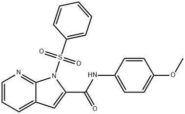 N-(4-METHOXYPHENYL)-1-(PHENYLSULFONYL)-1H-PYRROLO[2,3-B]PYRIDINE-2-CARBOXAMIDE Struktur