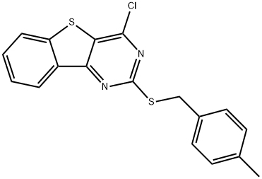 4-CHLORO-2-[(4-METHYLBENZYL)SULFANYL][1]BENZOTHIENO[3,2-D]PYRIMIDINE Struktur