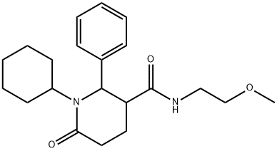 1-CYCLOHEXYL-N-(2-METHOXYETHYL)-6-OXO-2-PHENYL-3-PIPERIDINECARBOXAMIDE Struktur