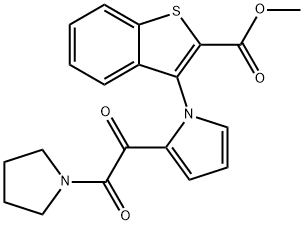 METHYL 3-(2-[2-OXO-2-(1-PYRROLIDINYL)ACETYL]-1H-PYRROL-1-YL)-1-BENZOTHIOPHENE-2-CARBOXYLATE Struktur