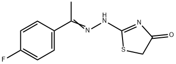 2-((E)-2-[(Z)-1-(4-FLUOROPHENYL)ETHYLIDENE]HYDRAZONO)-1,3-THIAZOLAN-4-ONE Struktur