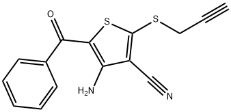 4-AMINO-5-BENZOYL-2-(2-PROPYNYLSULFANYL)-3-THIOPHENECARBONITRILE Struktur