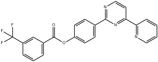 4-[4-(2-PYRIDINYL)-2-PYRIMIDINYL]PHENYL 3-(TRIFLUOROMETHYL)BENZENECARBOXYLATE Struktur