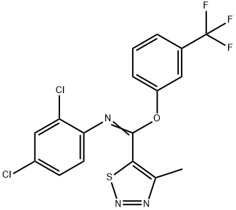 3-(TRIFLUOROMETHYL)PHENYL N-(2,4-DICHLOROPHENYL)-4-METHYL-1,2,3-THIADIAZOLE-5-CARBOXIMIDOATE Struktur