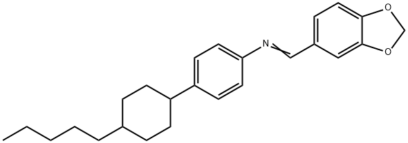 N-[(E)-1,3-BENZODIOXOL-5-YLMETHYLIDENE]-4-(4-PENTYLCYCLOHEXYL)ANILINE Struktur