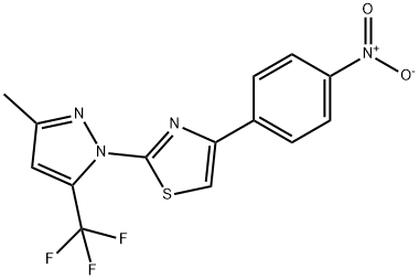 2-[3-METHYL-5-(TRIFLUOROMETHYL)-1H-PYRAZOL-1-YL]-4-(4-NITROPHENYL)-1,3-THIAZOLE Struktur