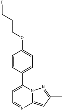 3-FLUOROPROPYL 4-(2-METHYLPYRAZOLO[1,5-A]PYRIMIDIN-7-YL)PHENYL ETHER Struktur