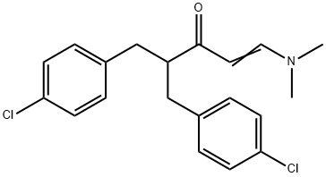 (E)-4-(4-CHLOROBENZYL)-5-(4-CHLOROPHENYL)-1-(DIMETHYLAMINO)-1-PENTEN-3-ONE Struktur