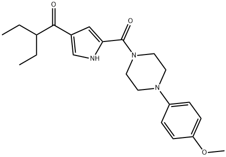 2-ETHYL-1-(5-([4-(4-METHOXYPHENYL)PIPERAZINO]CARBONYL)-1H-PYRROL-3-YL)-1-BUTANONE Struktur