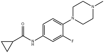 N-[3-FLUORO-4-(4-METHYLPIPERAZINO)PHENYL]CYCLOPROPANECARBOXAMIDE Struktur