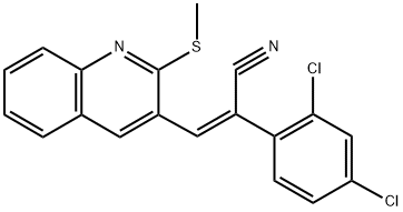 (Z)-2-(2,4-DICHLOROPHENYL)-3-[2-(METHYLSULFANYL)-3-QUINOLINYL]-2-PROPENENITRILE Struktur