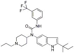 N-[2-(1,1-DIMETHYLPROPYL)-1H-INDOL-5-YL]-N-(1-PROPYLPIPERIDIN-4-YL)-N'-(3-(TRIFLUOROMETHYL)PHENYL)UREA Struktur