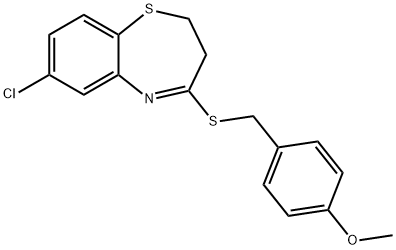 4-([(7-CHLORO-2,3-DIHYDRO-1,5-BENZOTHIAZEPIN-4-YL)SULFANYL]METHYL)PHENYL METHYL ETHER Struktur