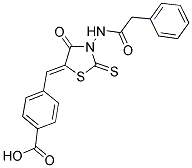 4-((Z)-(4-OXO-3-[(PHENYLACETYL)AMINO]-2-THIOXO-1,3-THIAZOLIDIN-5-YLIDENE)METHYL)BENZOIC ACID Struktur