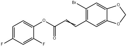 2,4-DIFLUOROPHENYL (E)-3-(6-BROMO-1,3-BENZODIOXOL-5-YL)-2-PROPENOATE Struktur