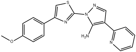 1-[4-(4-METHOXYPHENYL)-1,3-THIAZOL-2-YL]-4-(2-PYRIDINYL)-1H-PYRAZOL-5-AMINE Struktur