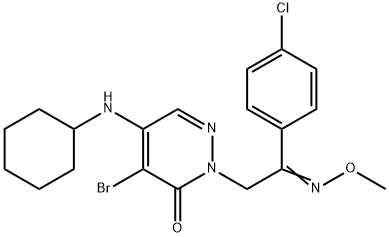 4-BROMO-2-[2-(4-CHLOROPHENYL)-2-(METHOXYIMINO)ETHYL]-5-(CYCLOHEXYLAMINO)-3(2H)-PYRIDAZINONE Struktur