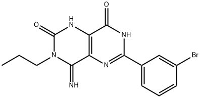 6-(3-BROMOPHENYL)-4-IMINO-3-PROPYL-1,3,7-TRIHYDRO-5,7-DIAZAQUINAZOLINE-2,8-DIONE Struktur