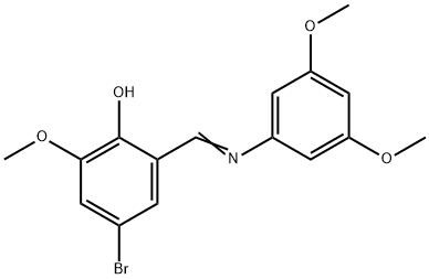 4-BROMO-2-([(3,5-DIMETHOXYPHENYL)IMINO]METHYL)-6-METHOXYBENZENOL Struktur