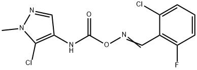 5-CHLORO-4-([(([(2-CHLORO-6-FLUOROPHENYL)METHYLENE]AMINO)OXY)CARBONYL]AMINO)-1-METHYL-1H-PYRAZOLE Struktur