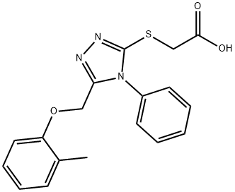 ([5-[(2-METHYLPHENOXY)METHYL]-4-PHENYL-4H-1,2,4-TRIAZOL-3-YL]THIO)ACETIC ACID Struktur