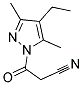 3-(4-ETHYL-3,5-DIMETHYL-1H-PYRAZOL-1-YL)-3-OXOPROPANENITRILE Struktur