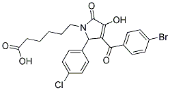 6-(3-(4-BROMOBENZOYL)-2-(4-CHLOROPHENYL)-4-HYDROXY-5-OXO-2H-PYRROL-1(5H)-YL)HEXANOIC ACID Struktur