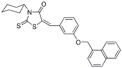 (E)-3-CYCLOHEXYL-5-(3-(NAPHTHALEN-1-YLMETHOXY)BENZYLIDENE)-2-THIOXOTHIAZOLIDIN-4-ONE Struktur