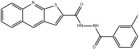 N'-(3-METHYLBENZOYL)THIENO[2,3-B]QUINOLINE-2-CARBOHYDRAZIDE Struktur